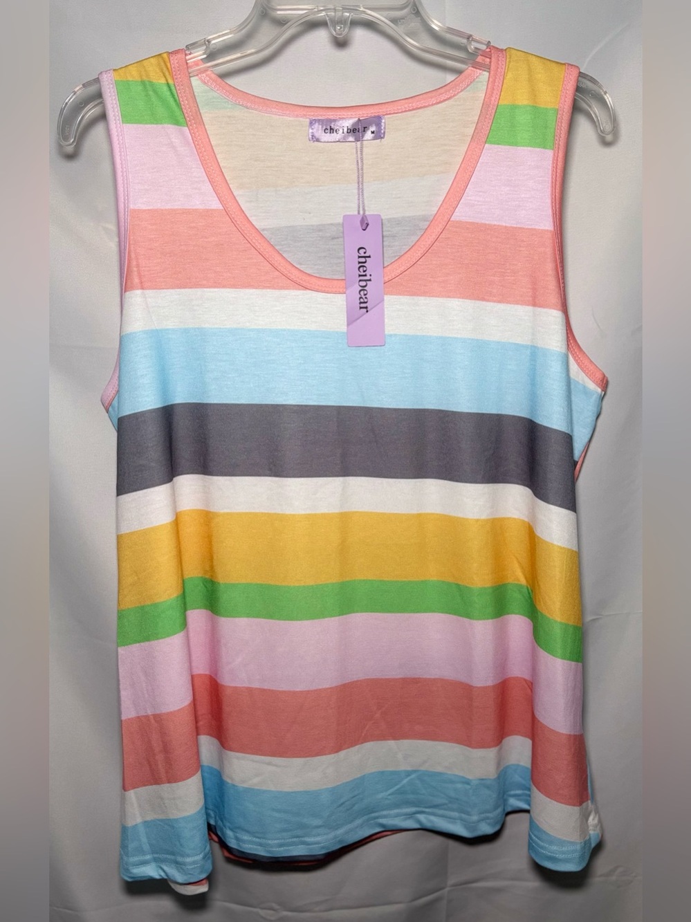 Pastel Striped Sleeveless Top